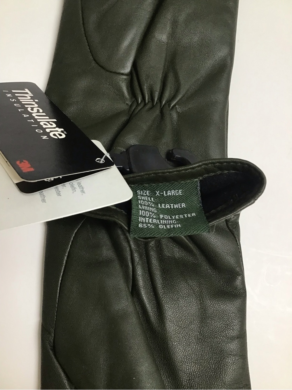 Thinsulate Green Leather Gloves Women XL Green 3M Insulated SOFT Classic Tag NEW - Picture 4 of 10